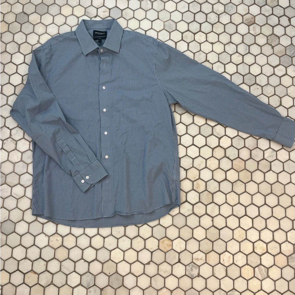 Bonobos Navy Gingham Shirt